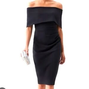 VINCE CAMUTO - Black Off Shoulder Cocktail Dress